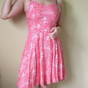 Coral Summer Patterned Dress